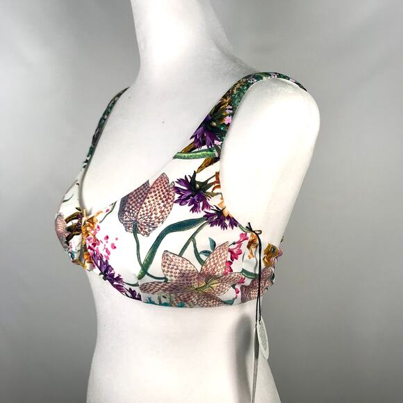 Swiminista Christian Lacroix Bikini Top Medium Josephine Flirty Floral Tie Back‎ - Picture 3 of 7